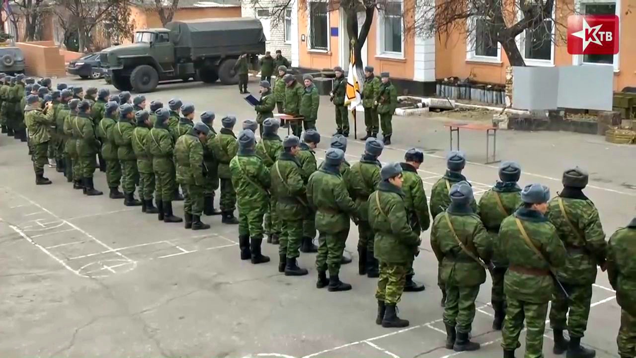 Screenshot from the video "LNR. People's militia. Military oath."