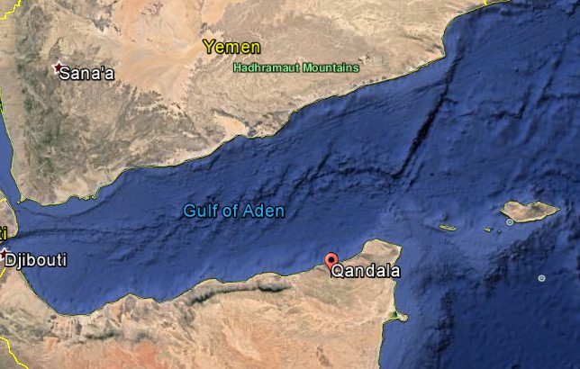 Qandala’s strategic location in Somalia (Satellite imagery: Google Earth)