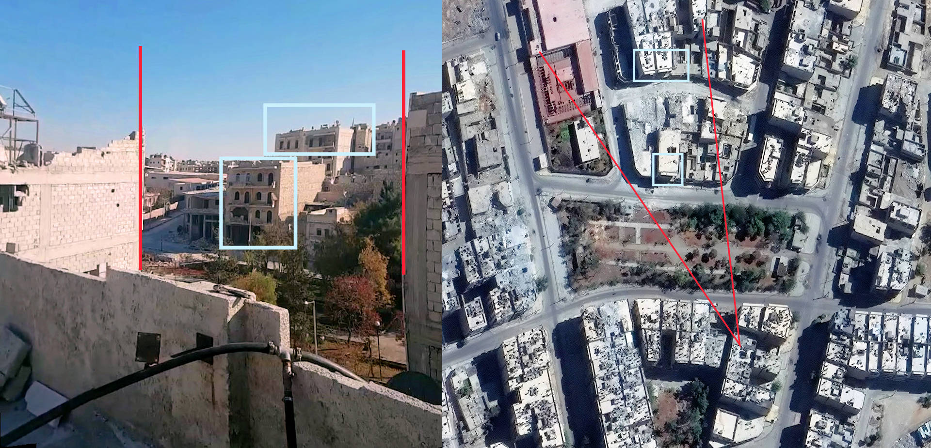 Image 4: Geolocation of Bana's house using a still from a Periscope video