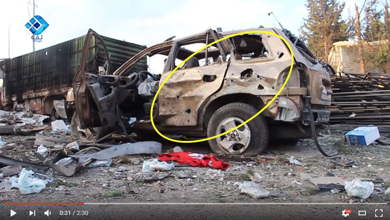 Fig 12 -Example of fragmentation on car inside compound