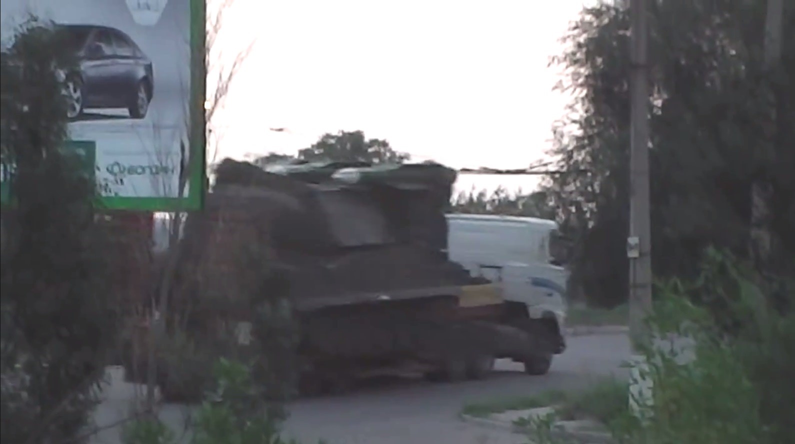 Screenshot from footage filmed in Luhansk, Ukraine, July 17, 2014.