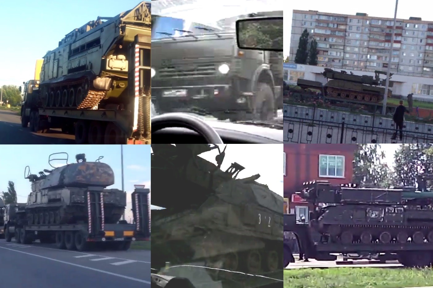 Screenshots from various videos of the June convoy taken by local residents.