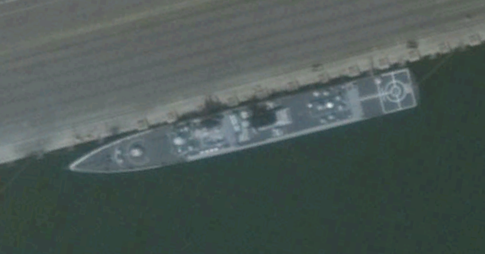 Satellite Imagery of PLAN Vessel at Oman's Salalah port (DigitalGlobe 11MAR15)