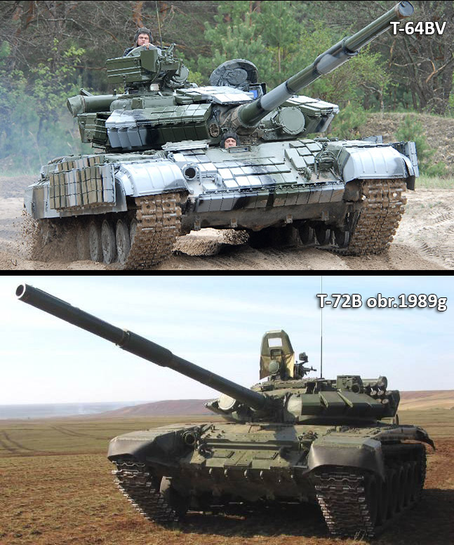 Two tanks commonly seen during the Ukraine conflict.