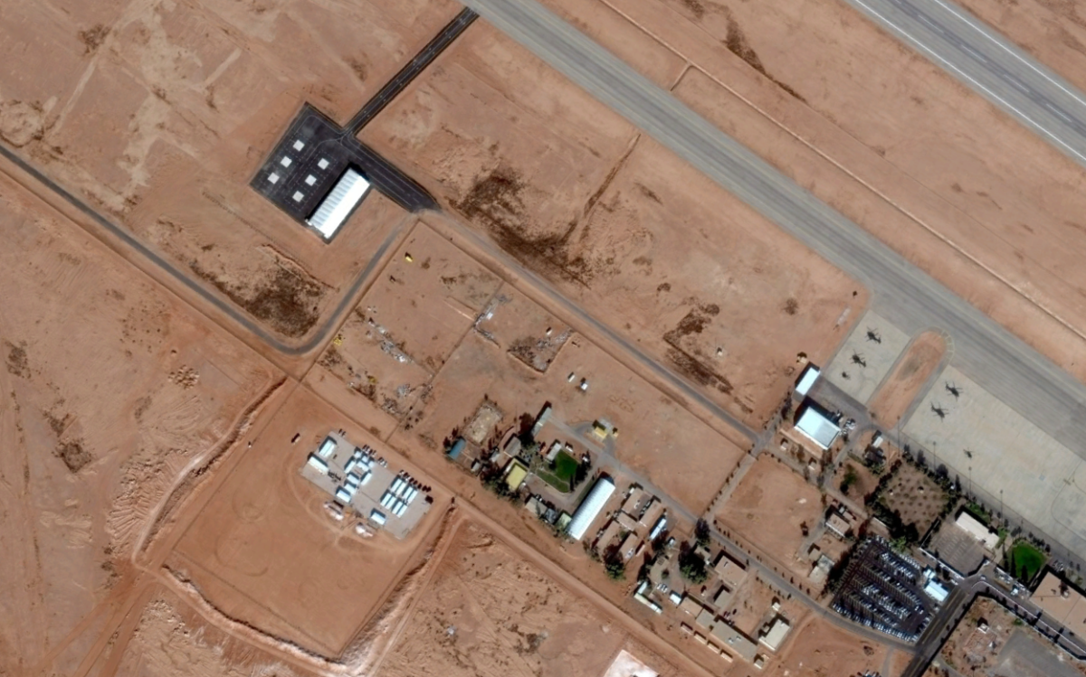 Imagery acquired by DigitalGlobe of the civil-military Arar Airport from 01JAN15.