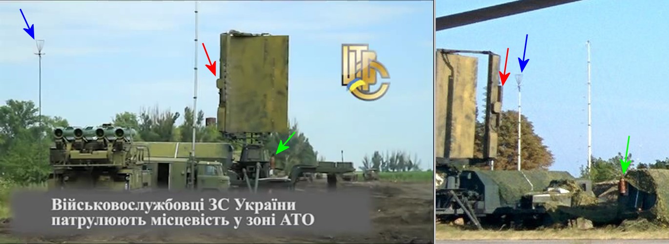 Comparison between the July 16 video and a photograph of the same radar system at Kramatorsk airfield, July 28, 2014.